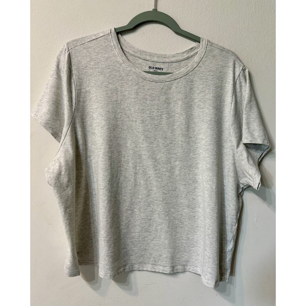 Old Navy Bestee T Shirt Womens Size 3X Light Heather Gray Crew Neck Short Sleeve